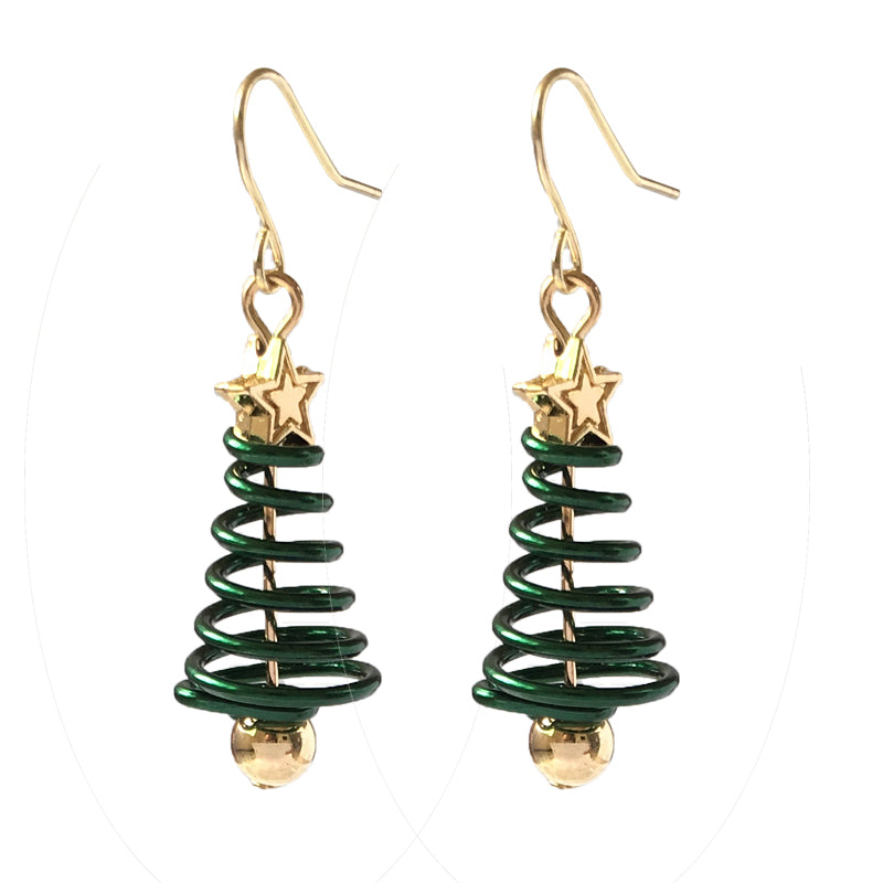 christmas tree earrings, view 5 - MRSLM