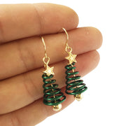 christmas tree earrings, view 3 - MRSLM