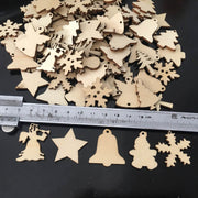 christmas wood hanging decorations set, view 3 - MRSLM