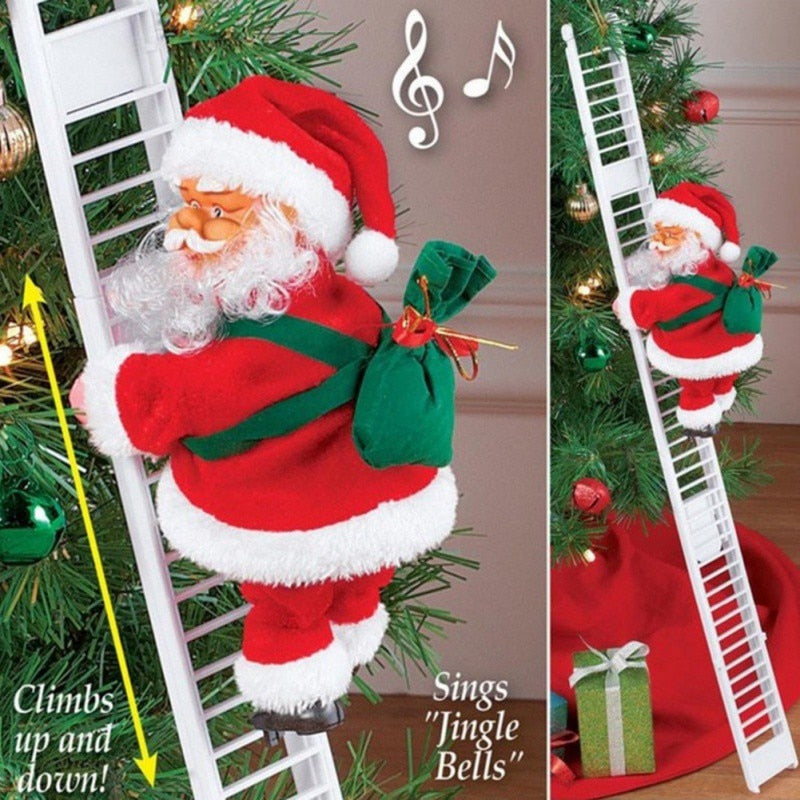 musical santa claus hanging christmas decoration - MRSLM