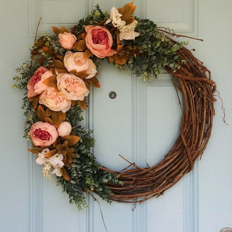 natural rattan wreath for wedding decor, view 10 - MRSLM