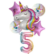 Rainbow unicorn balloons, view 13 - MRSLM