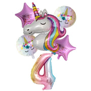 Rainbow unicorn balloons, view 2 - MRSLM