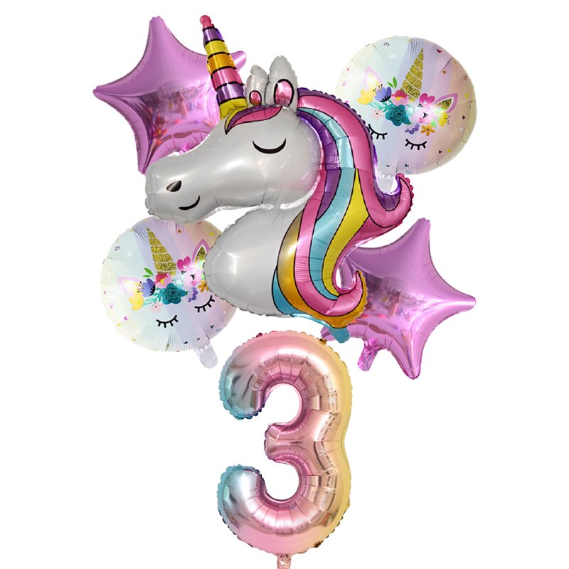 Rainbow unicorn balloons, view 3 - MRSLM