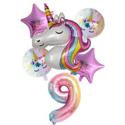 Rainbow unicorn balloons, view 9 - MRSLM
