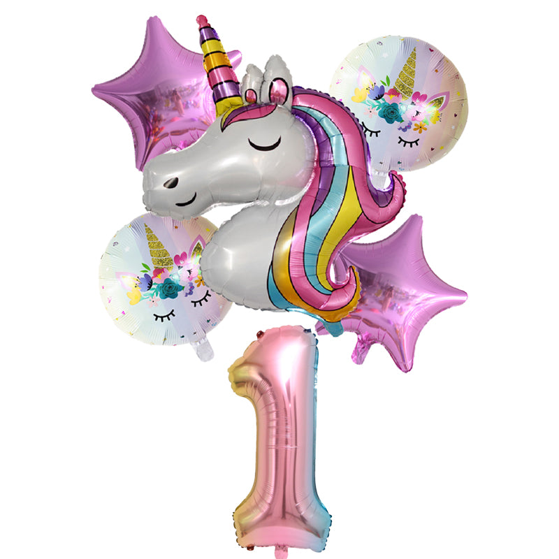 Rainbow unicorn balloons, view 11 - MRSLM