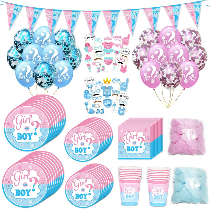 gender reveal party tableware set - MRSLM