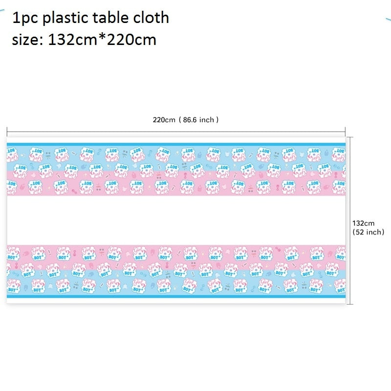 gender reveal party tableware set, view 3 - MRSLM