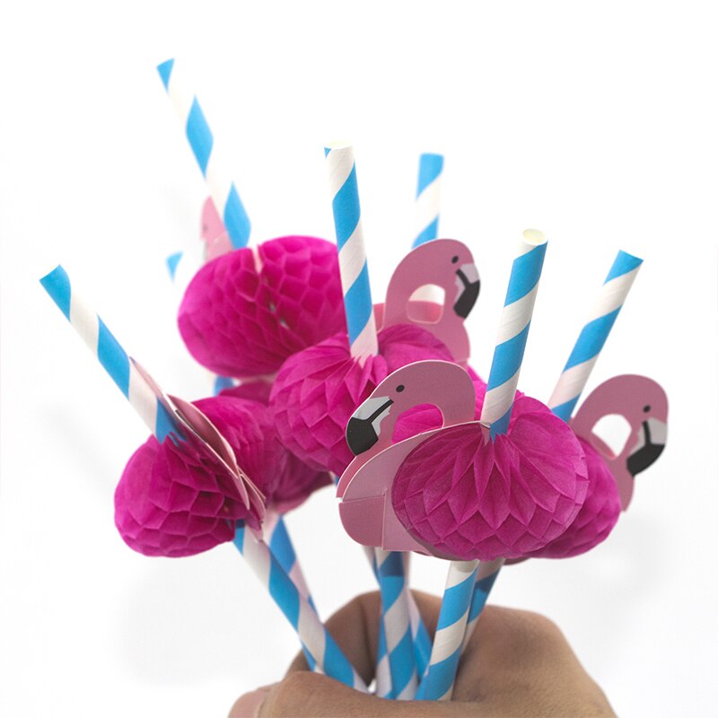3D Flamingo Drinking Straws 10/20 Pcs Set