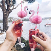 3D flamingo drinking straws, view 2 - MRSLM