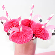 3D flamingo drinking straws, view 4 - MRSLM