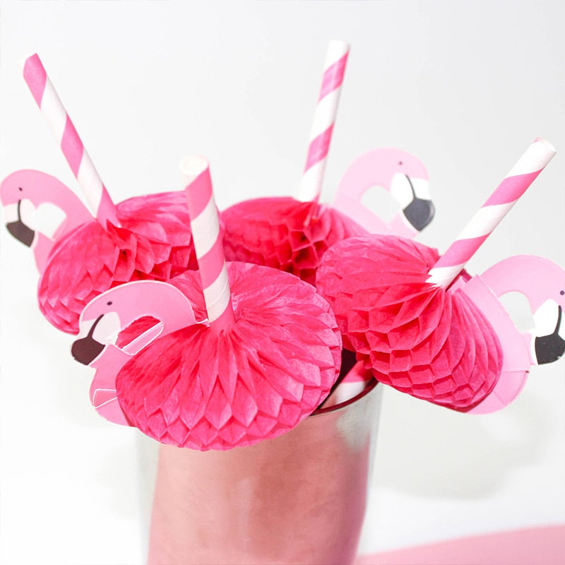 3D flamingo drinking straws, view 4 - MRSLM