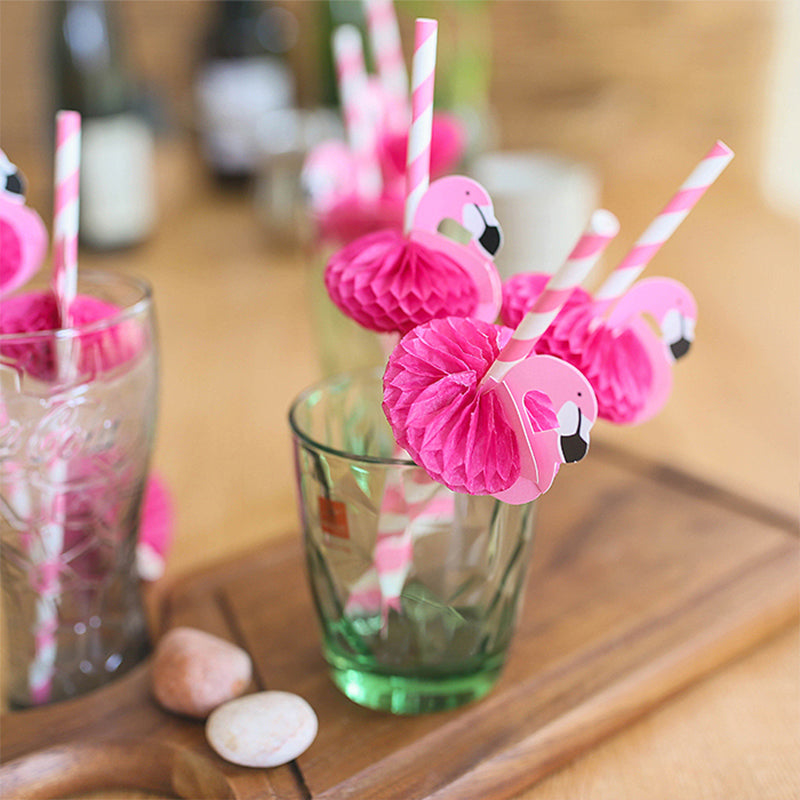 3D flamingo drinking straws, view 3 - MRSLM