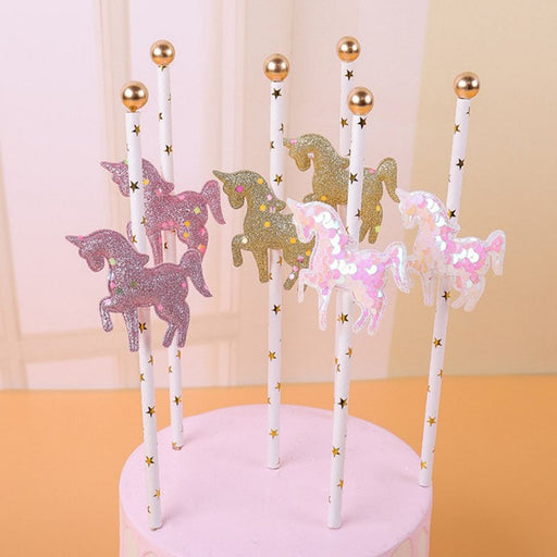 glitter unicorn cake toppers - MRSLM