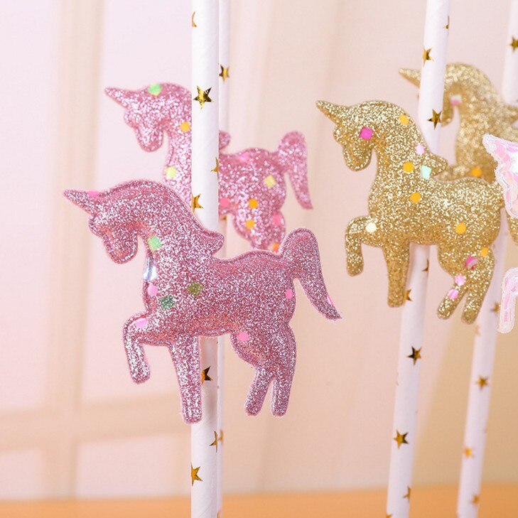 glitter unicorn cake toppers, view 5 - MRSLM