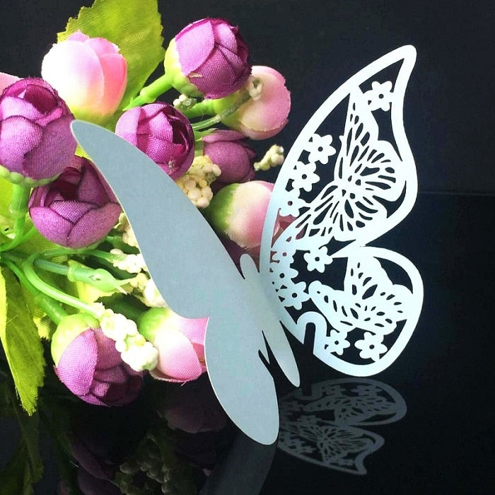 butterfly shaped party tags, view 4 - MRSLM