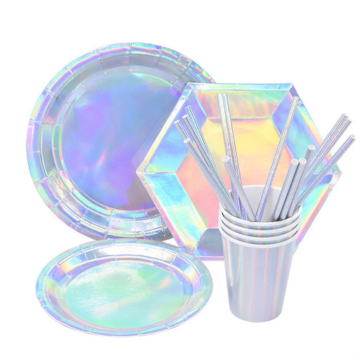 silver paper party tableware set - MRSLM