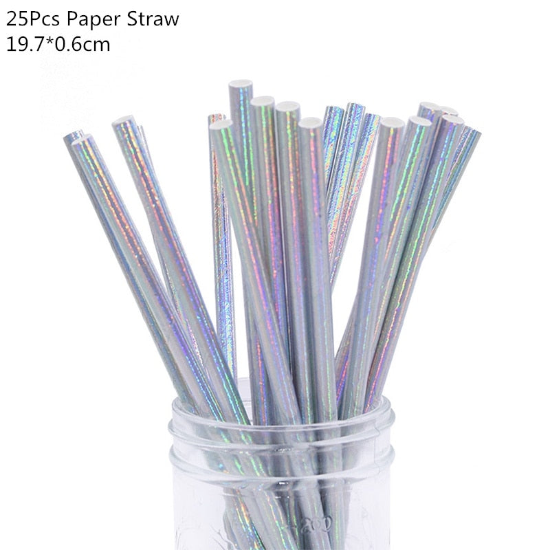 silver paper party tableware set, view 2 - MRSLM
