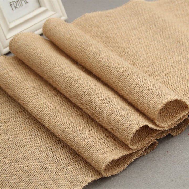 Lace Trim Jute Table Runner