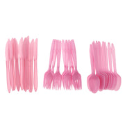 pink party disposable tableware set, view 2 - MRSLM
