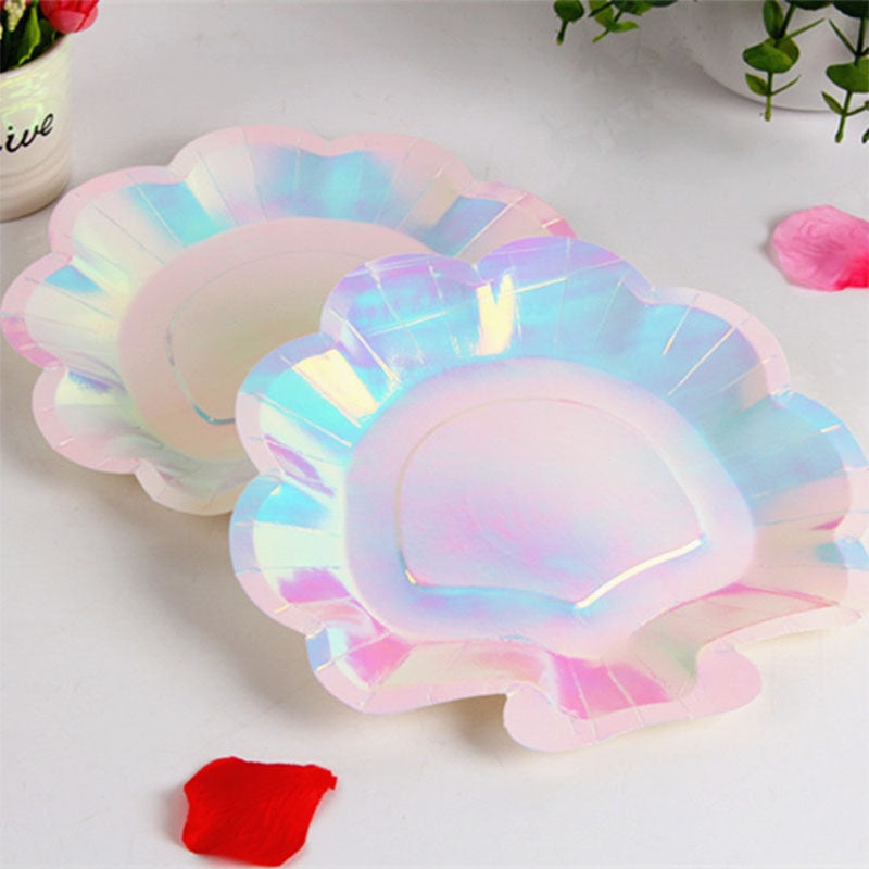 sparkle shell paper plates set - MRSLM