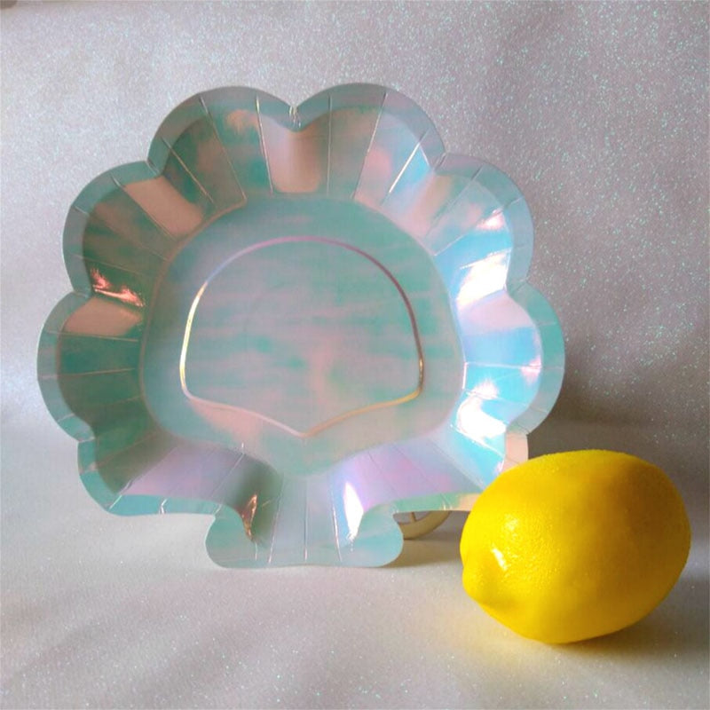 sparkle shell paper plates set, view 8 - MRSLM