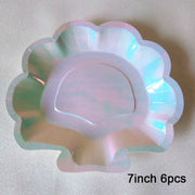 sparkle shell paper plates set, view 4 - MRSLM