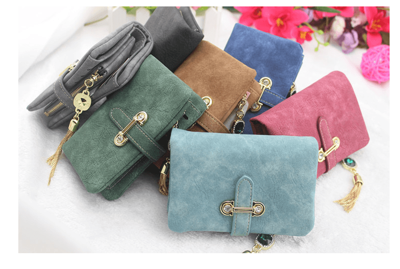 Scrub ladies multi-function coin purse tassel pendant wallet ladies wallet - MRSLM