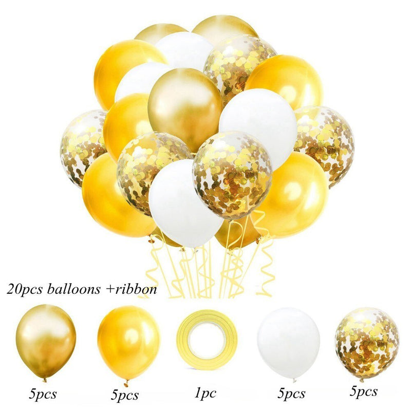 party balloon set with ribbon and confetti, view 9 - MRSLM
