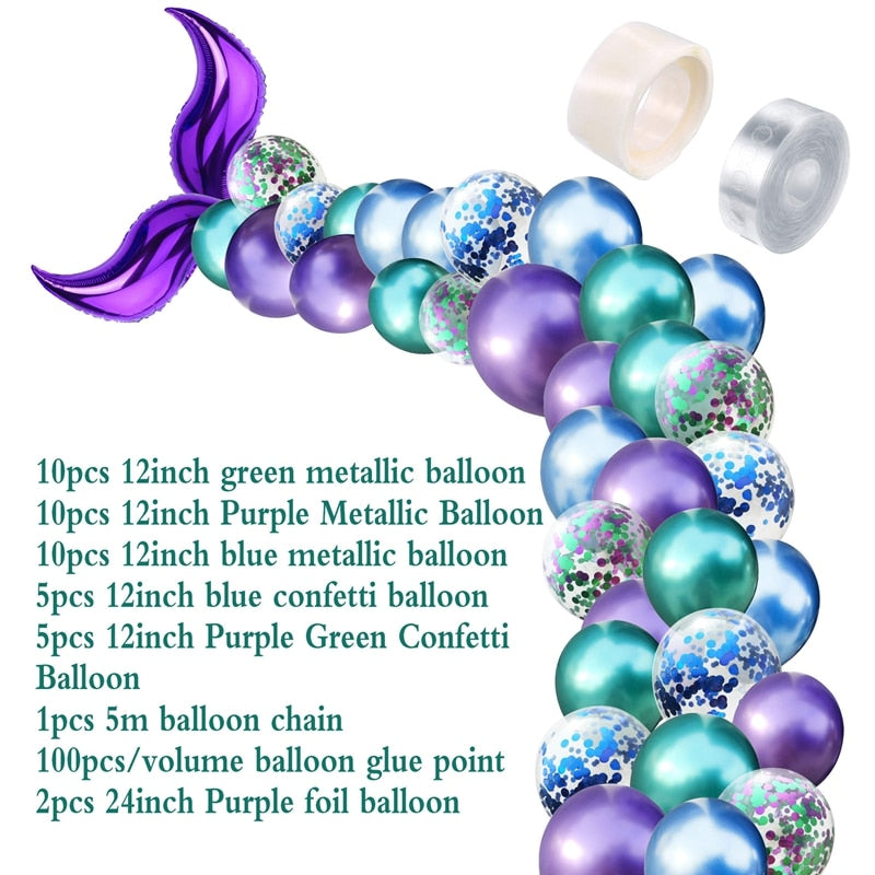 mermaid party balloon arch kit, view 11 - MRSLM