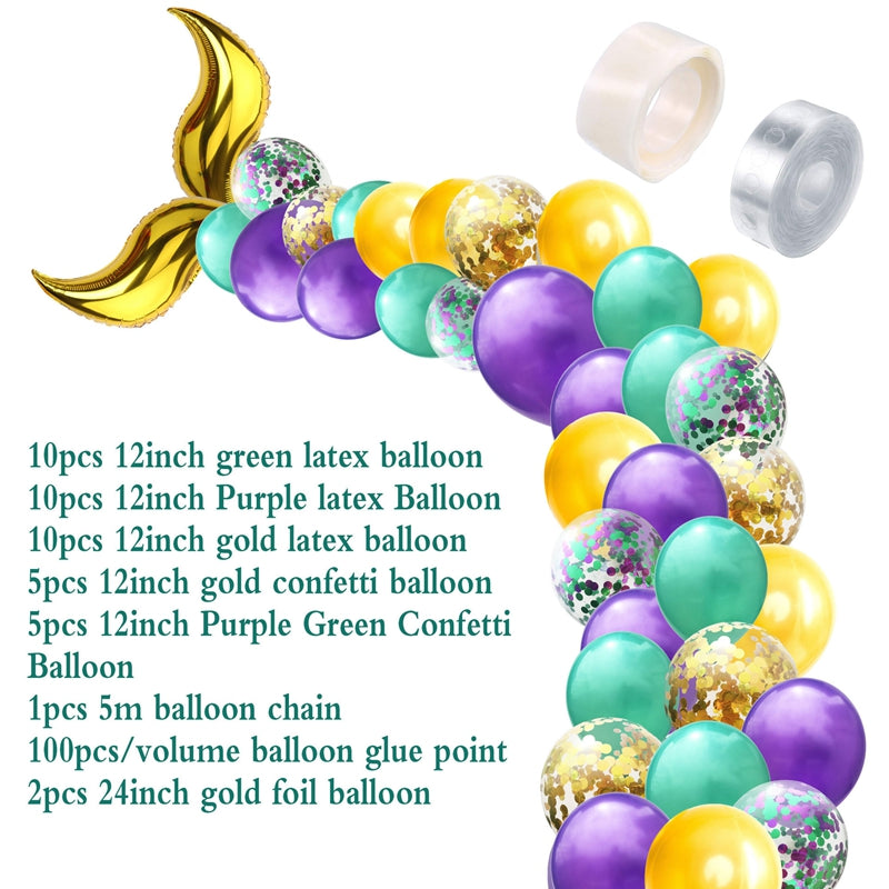 Mermaid Party Decorations Supplies Set, 42 Pcs