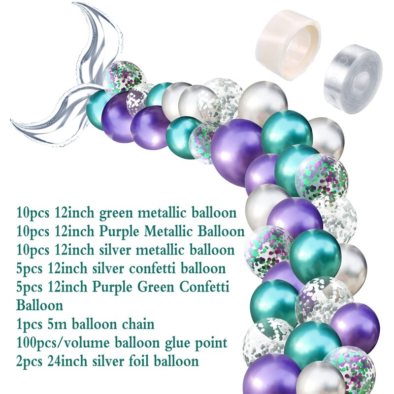 mermaid party balloon arch kit, view 5 - MRSLM