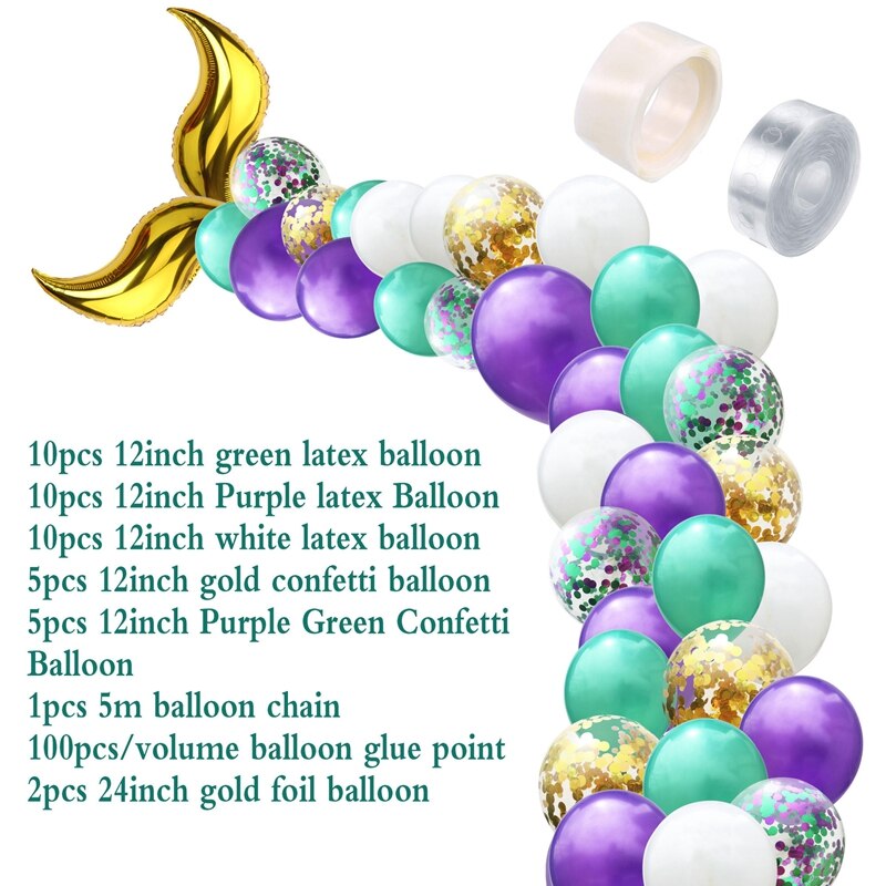 mermaid party balloon arch kit, view 7 - MRSLM