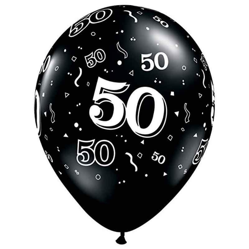 50th birthday latex balloons, view 9 - MRSLM