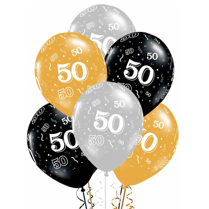 50th birthday latex balloons - MRSLM