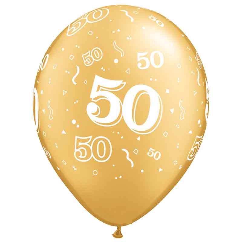 50th birthday latex balloons, view 5 - MRSLM