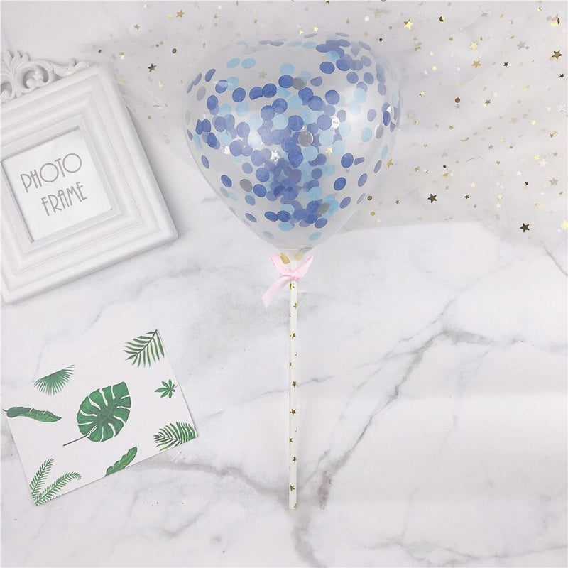 confetti balloon cake topper set, view 3 - MRSLM