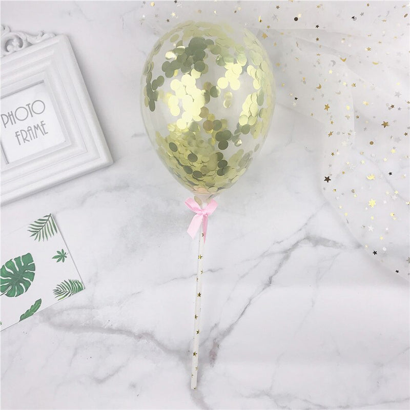 confetti balloon cake topper set, view 7 - MRSLM