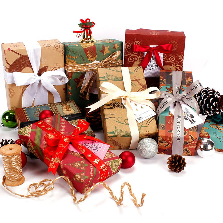 Stylish Christmas Kraft Paper 10 pcs Set