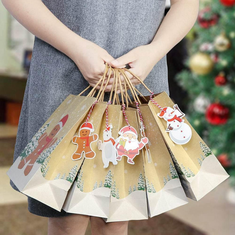 kraft paper christmas gift bags, view 6 - MRSLM