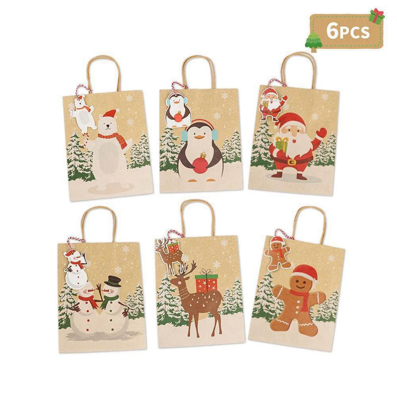 kraft paper christmas gift bags, view 2 - MRSLM