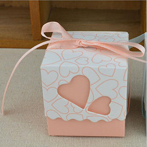 heart gift candy boxes with ribbon, view 2 - MRSLM