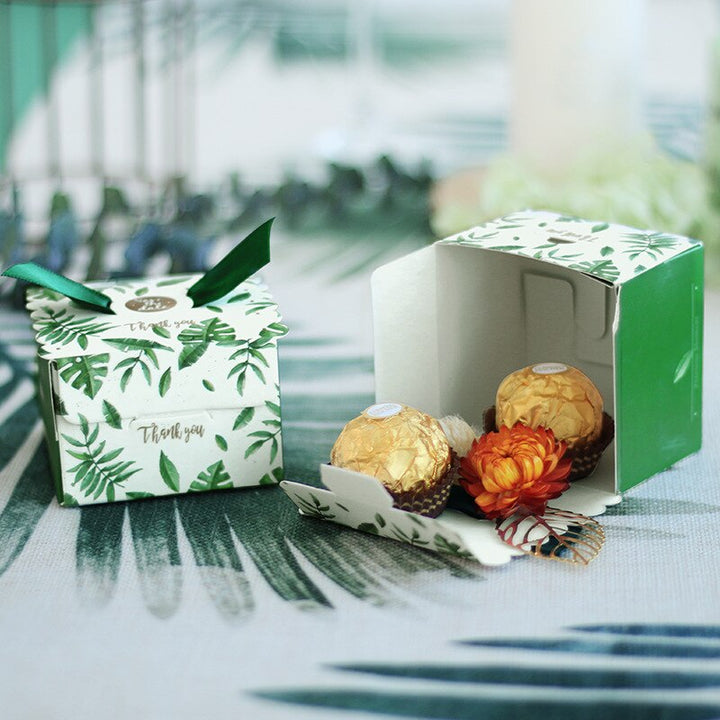 Set of Small Candy Boxes in Green Color