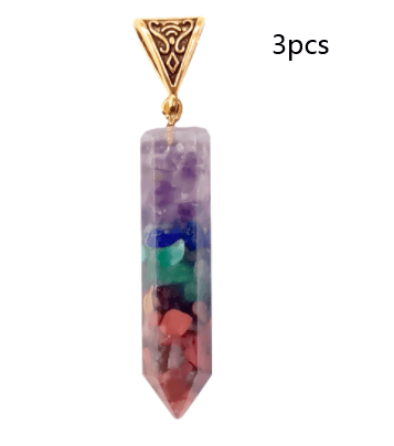 seven chakra crystal hexagon necklace, view 7 - MRSLM