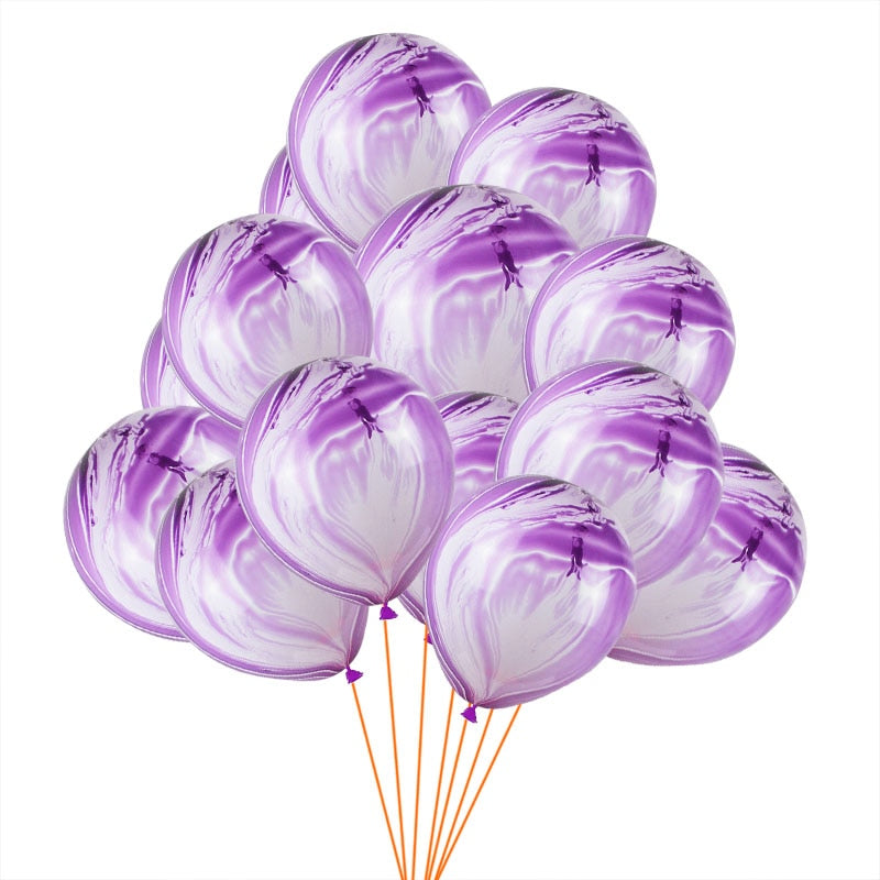 hot pink marble printed party balloons, view 10 - MRSLM