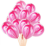 hot pink marble printed party balloons, view 8 - MRSLM