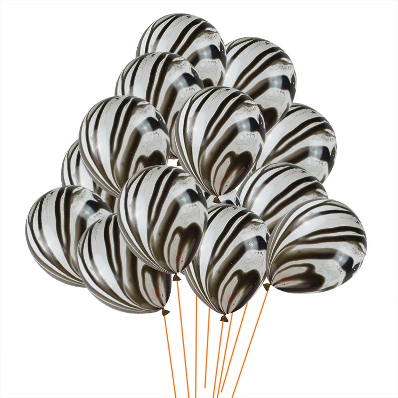 hot pink marble printed party balloons, view 3 - MRSLM