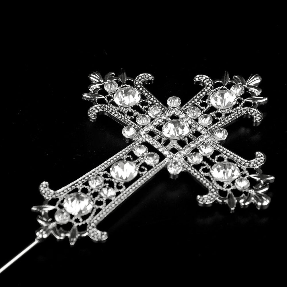 Crystal Cross Cake Topper