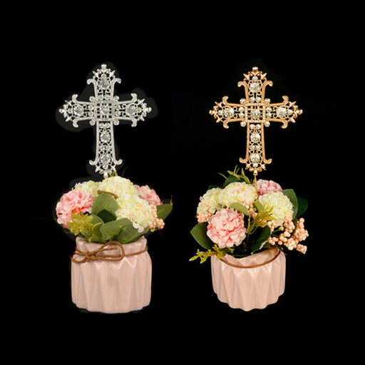 crystal cross cake topper - MRSLM