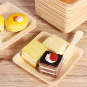 square disposable wooden plates, view 3 - MRSLM
